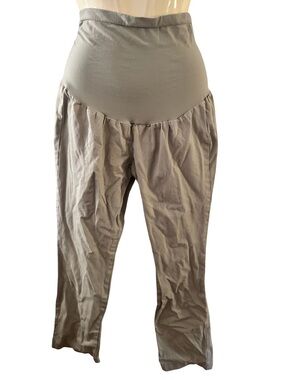 High-Waist Relaxed Maternity Pants - Taupe
